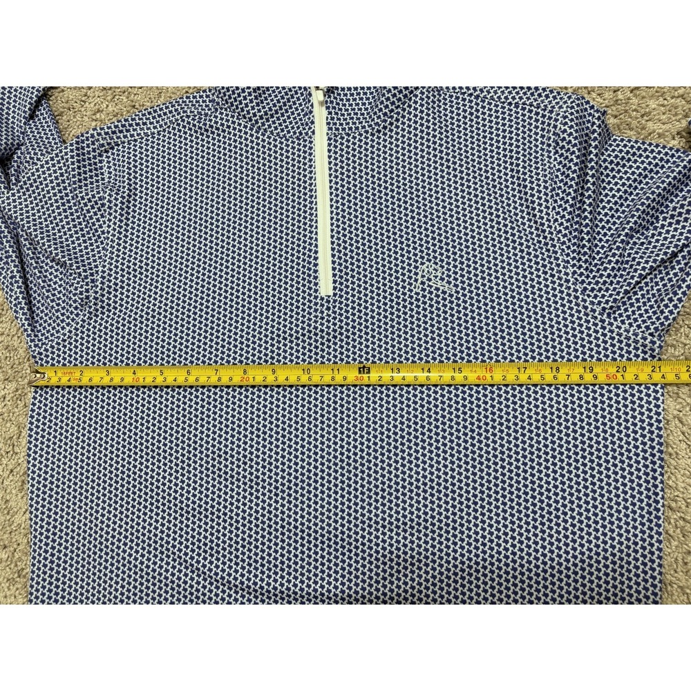 Rhoback 1/4 Q-Zip Performance Pullover Dont Mess Texas AOP Blue White Mens Small - Picture 14 of 16